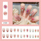 Wearable Short Ballet Fake Nails Fresh Lemon Sparkle Diamond Nail Tips-homeunderwear