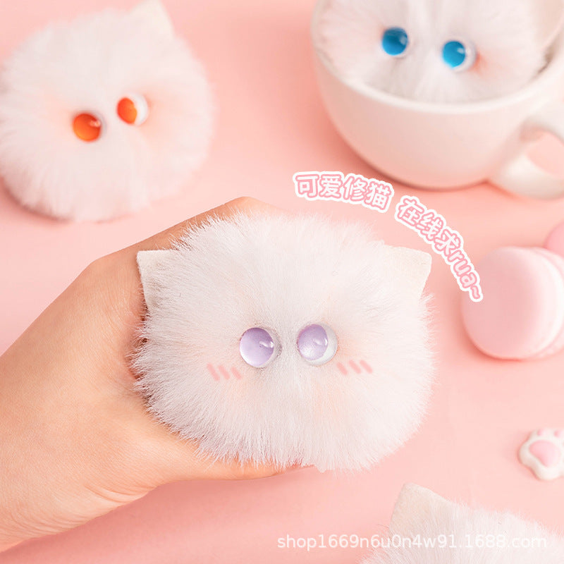 Cute Blushing Cat Keychain Plush Bag Charm