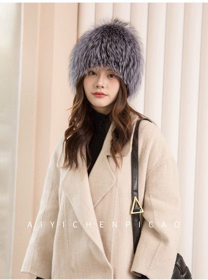 Cute Fox Fur Ear Flap Hat - Winter Warmth