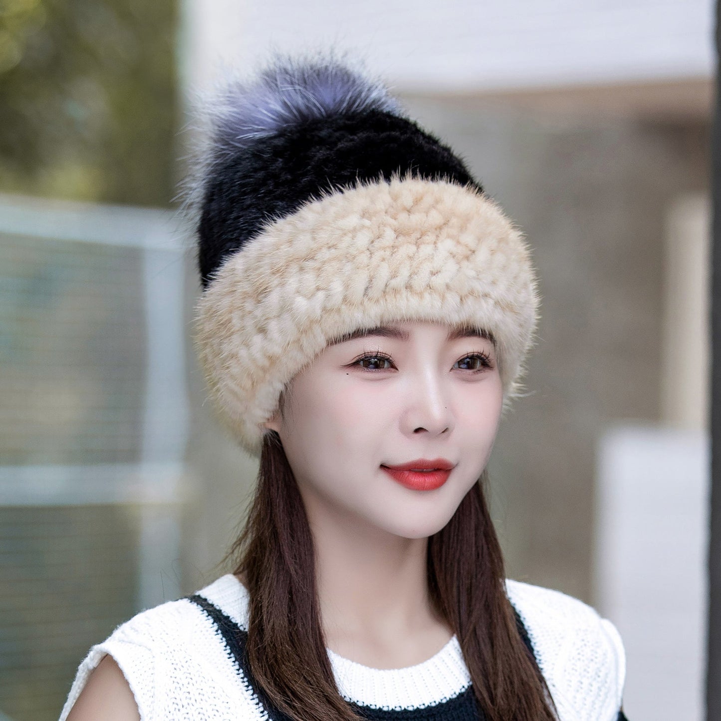 Winter Mink Fur Ear Flap Hat - Warm & Stylish