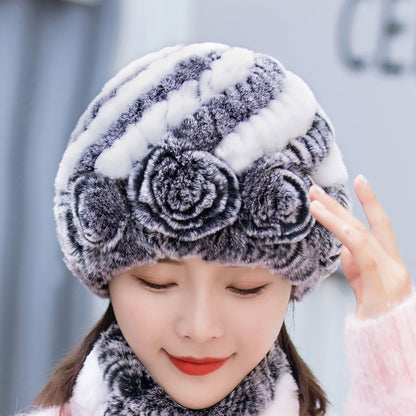 Winter Thick Rabbit Fur Bucket Hat - Warm & Stylish