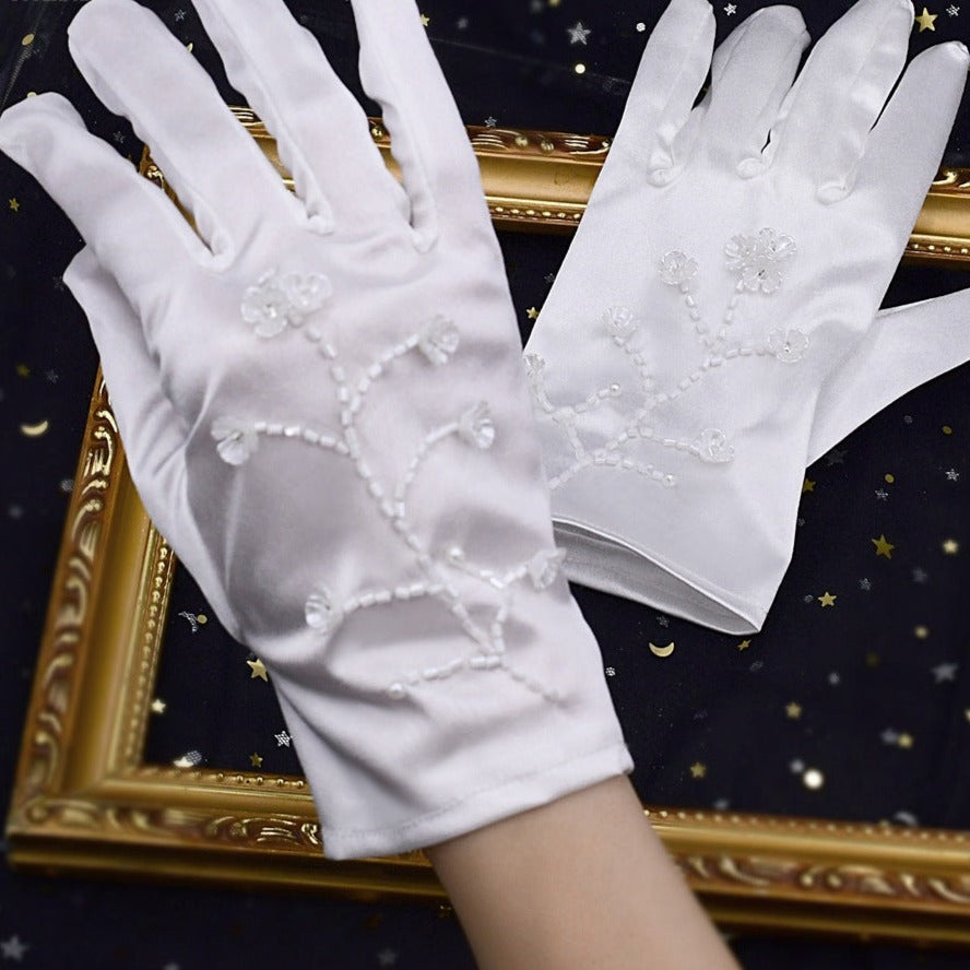 White Satin Ceremonial Gloves