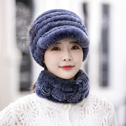 Warm Real Rabbit Fur Cap - Stylish Winter Hat