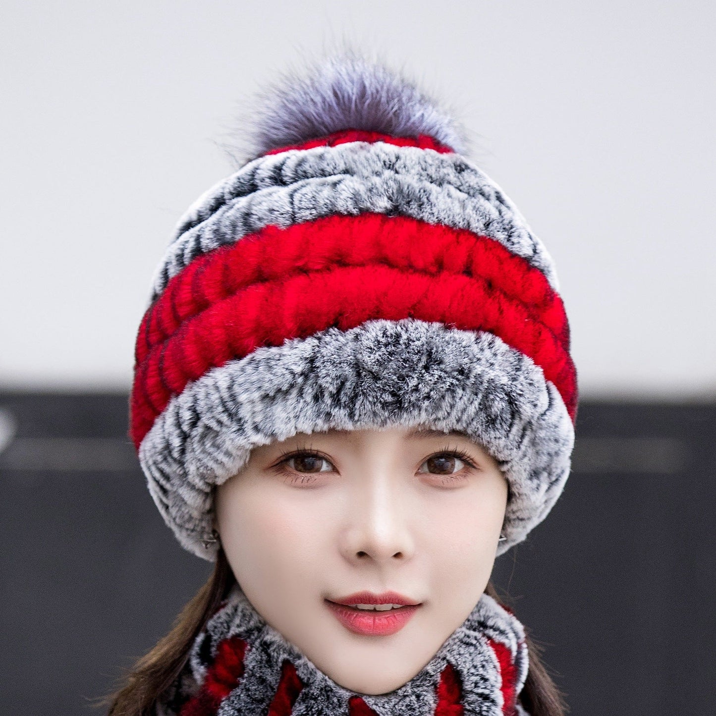 Winter Real Rabbit Fur Ear Flap Hat - Stylish & Warm