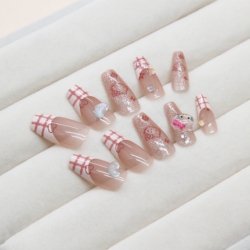 Almond Shaped Nail Art - Cute Cat Themed Stickers