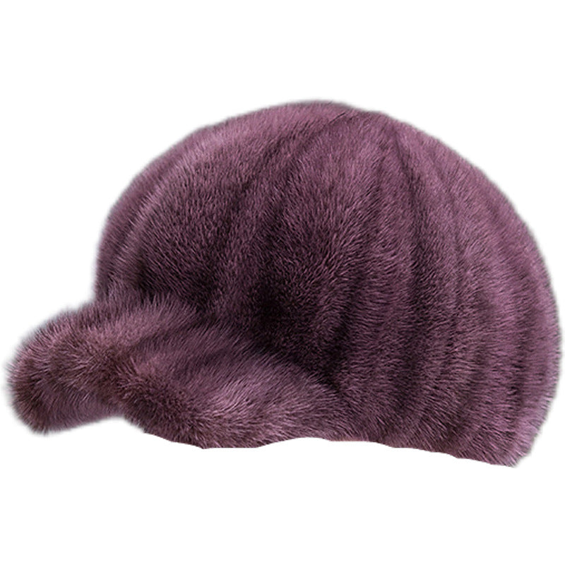 Winter Mink Fur Beret - Stylish & Warm