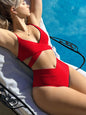 2025 New Collection: Solid Color Strap Sexy Bikini Set Swimwear