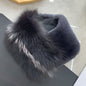 Luxury Real Rabbit Fur Scarf with Fox Fur Trim