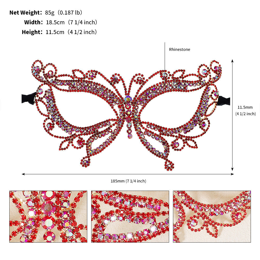 Stage Catwalk Rhinestone Butterfly Eye Mask