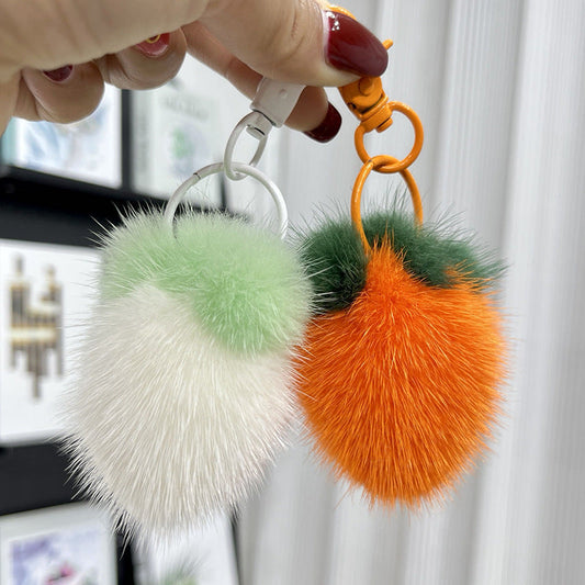 Mink Fur Keychain Tail Bag Accessory