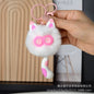 Cute Faux Rabbit Fur Cat Keychain - Car Charm