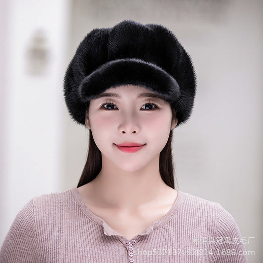 Winter Mink Fur Beret - Stylish & Warm