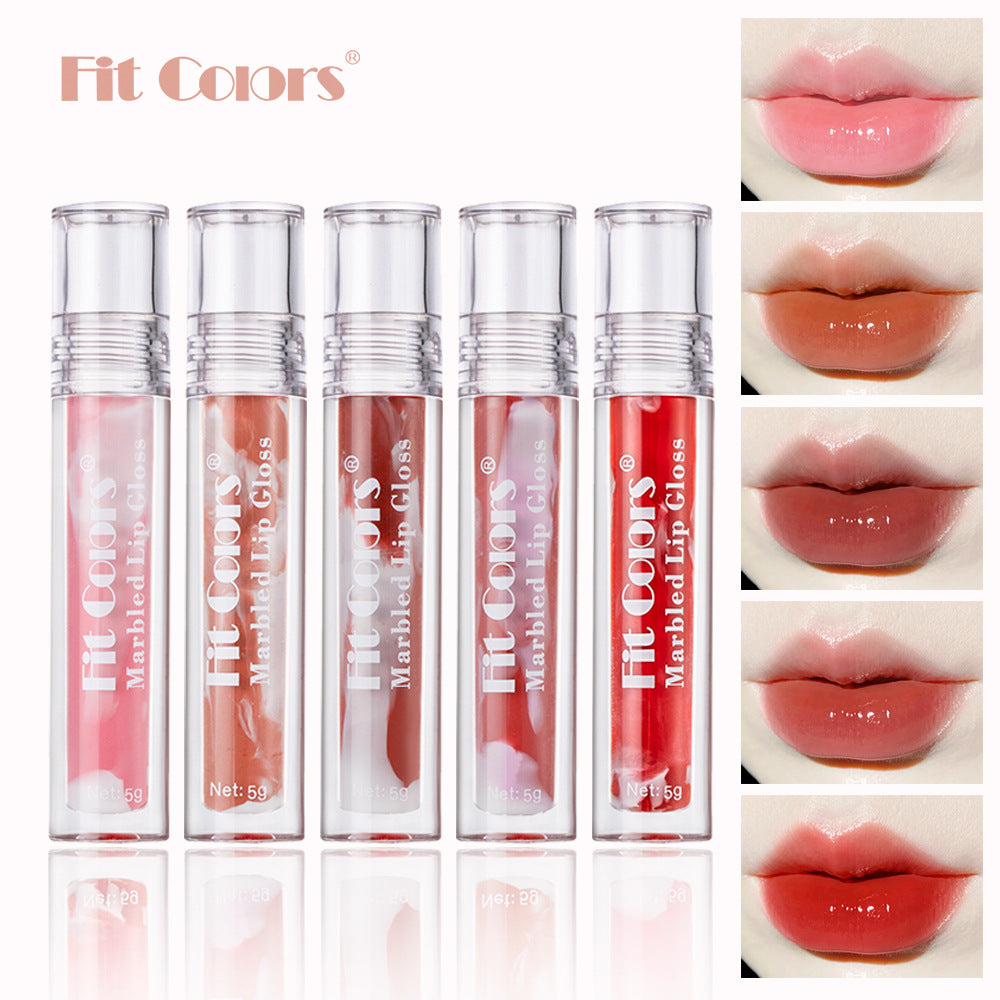 New Fashion Marble Effect Shiny Lip Gloss for Hydrating and Nourishing-Homeunderwear