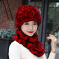 Winter Real Rabbit Fur Hat & Scarf Set - Warm & Stylish