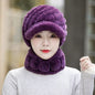 Warm Real Rabbit Fur Cap & Scarf Set - Stylish Winter Wear