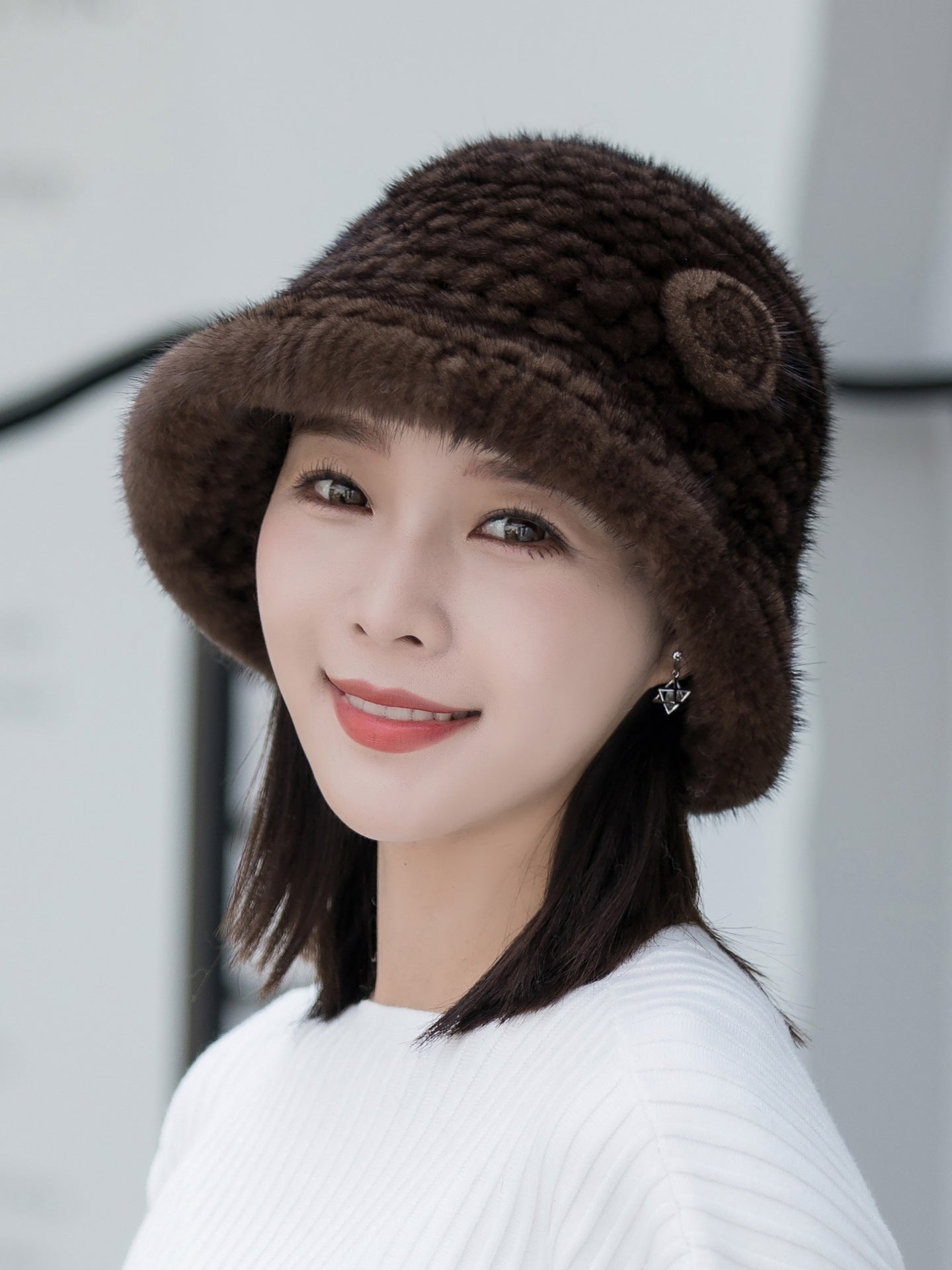 Winter Mink Fur Bucket Hat - Warm & Stylish