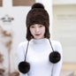 Winter Women's Mink Fur Ear Flap Hat - Stylish & Warm