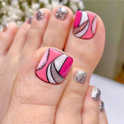 Removable Toe Nail Art, Wear-On Foot Nails