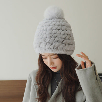 Winter Real Rabbit Fur Ear Flap Hat - Stylish & Warm