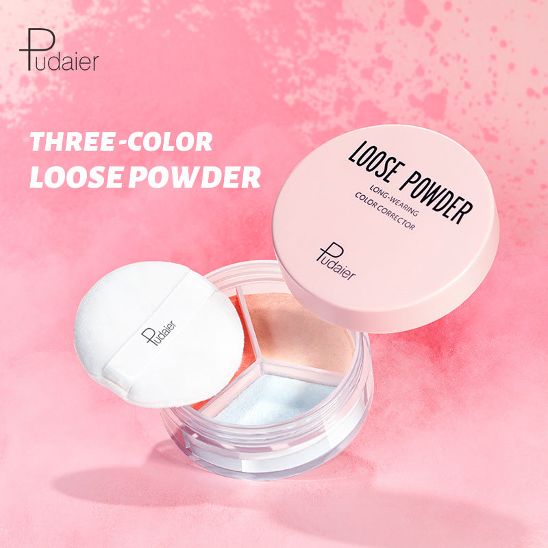 3-in-1 Loose Powder - Matte & Shimmer, Oil-Control, Long-