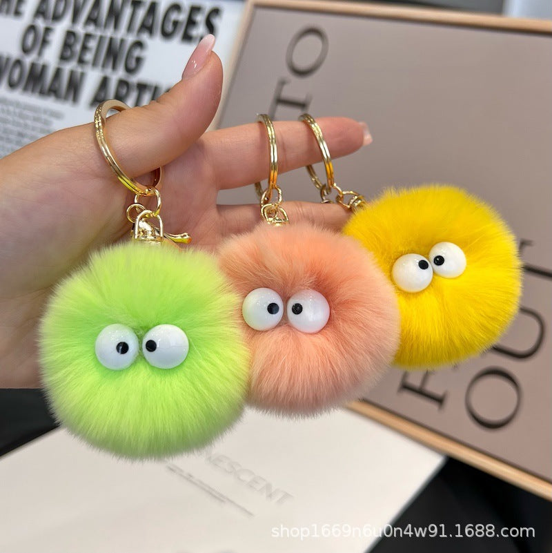 Cute Real Fur Pom Pom Keychain Bag Charm Gift