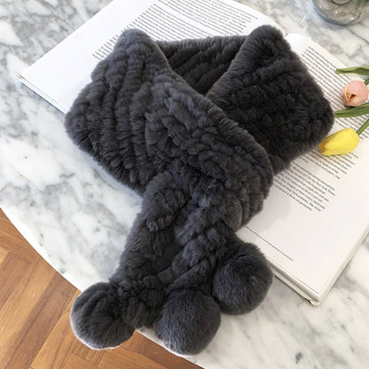 Winter Real Rabbit Fur Scarf - Stylish & Warm