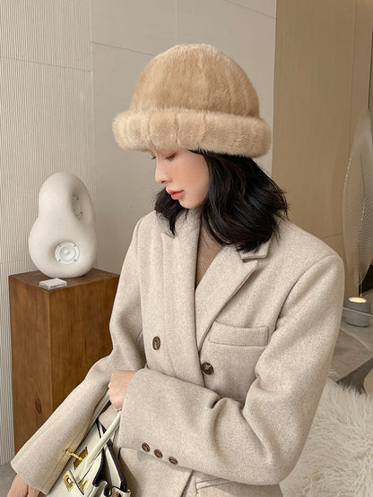 Elegant Mink Fur Beret - Warm Winter Accessory