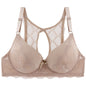 Plus Size Solid Color Lace Bra