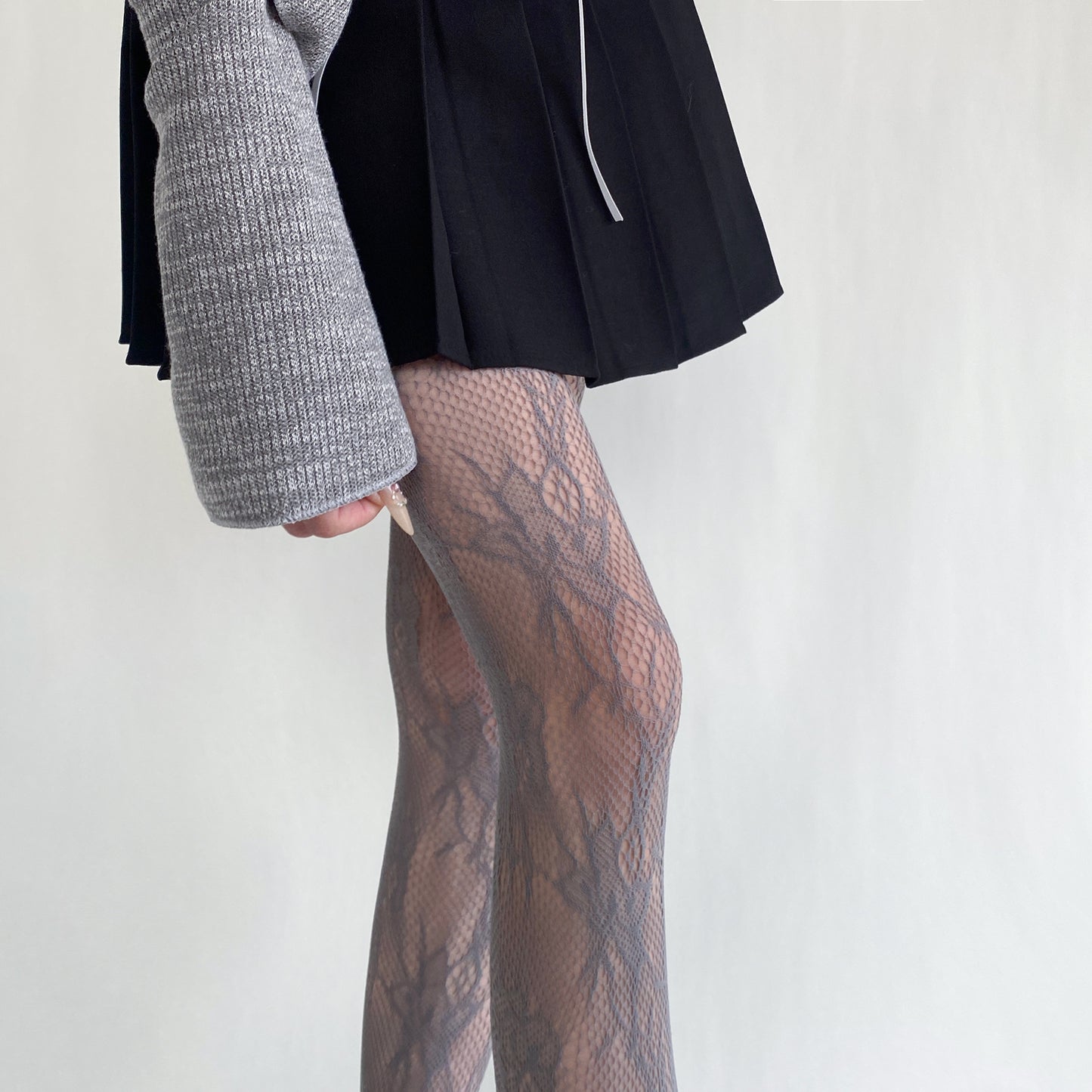 Sexy Floral Vintage Vine Hollow Lace Bottom Pantyhose Lolita Pantyhose