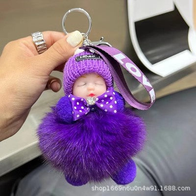 Foxy Sleepy Charm - 10cm Fluffy Keychain Decor