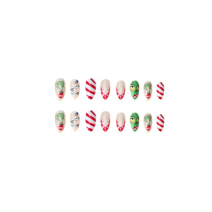 New FashionChic Multicolor Diamond Christmas Nail Tips-homeunderwear