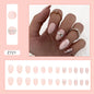 Shiny Glitter Oval Nails with Marble and Peach Design