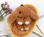 Rabbit Fur Lying Bunny Keychain Cute Charm