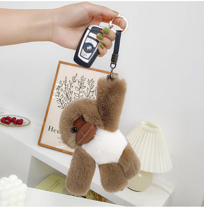 Cute Otter Fur Monkey Charm Keychain & Bag Decor