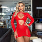 Sexy Fashion Seduction Hollow Long Sleeve Dress Sex Lingerie