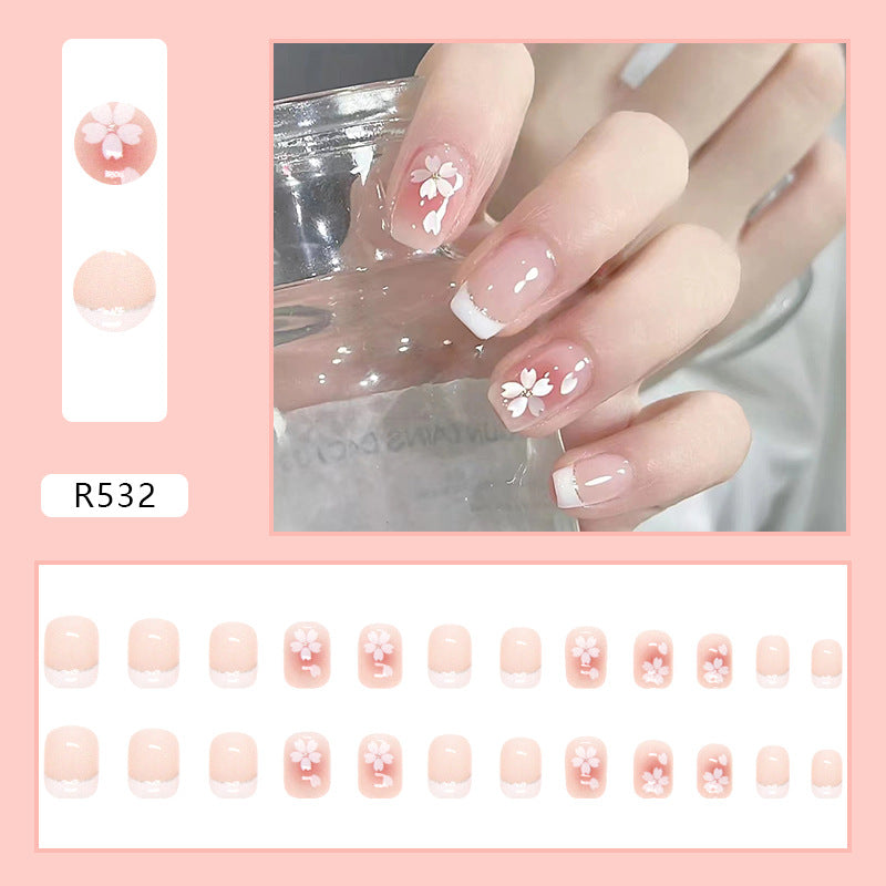 Summer Chic Camellia Nail Stickers - Short & Slim