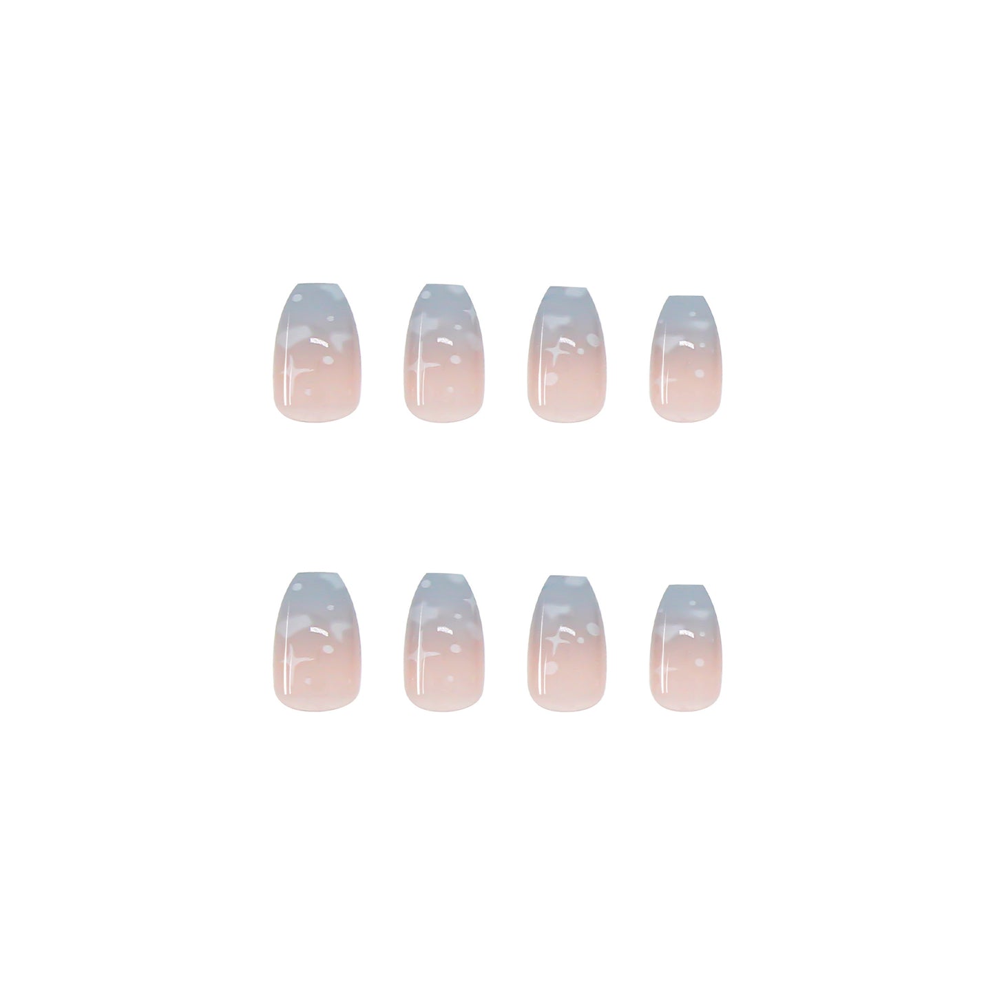 24 Detachable Sky & Cloud Ballet Nail Tips