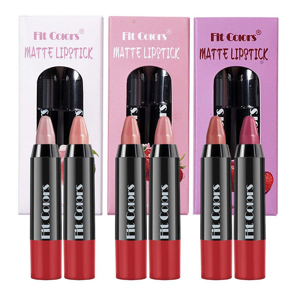 New Fashion 2-Pack Velvet Matte Lip Pencils for Long-Lasting Wear-Homeunderwear