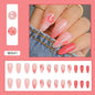 Almond French Flower Pink Nail Stickers