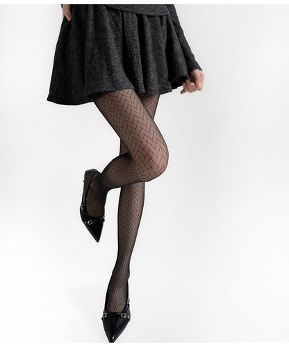 Sexy Twill Wavy High Elastic and Thin Anti-stripping Leggings Pantyhose