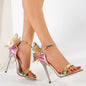 Elegant 3D Butterfly Buckle High Heel Sandals-Homeunderwear