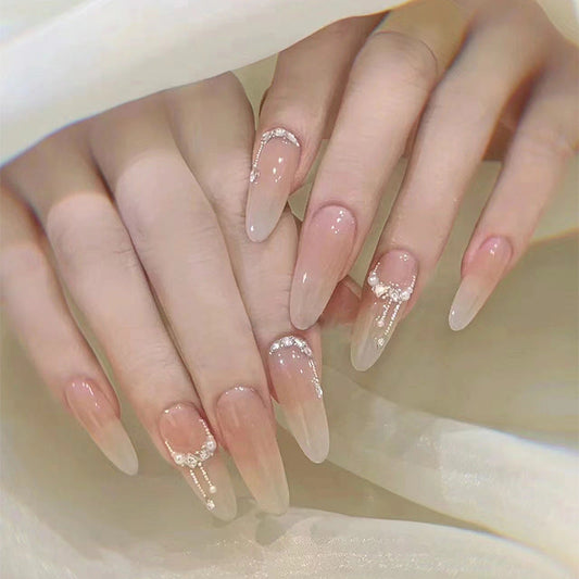 30-Piece Almond Nails - Glitter and Diamond (Wholesale)