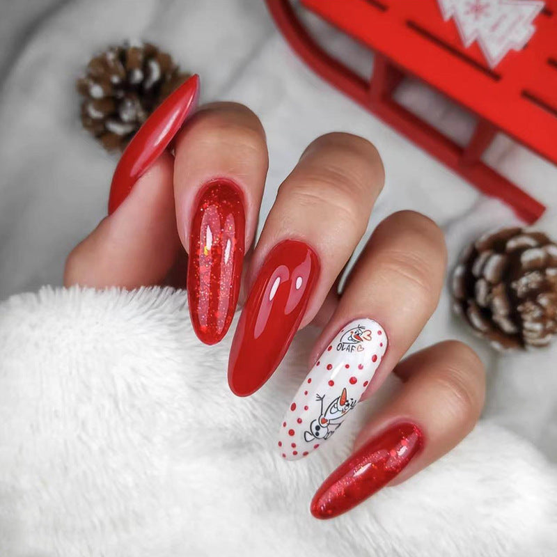 New FashionHigh-Quality Christmas Glitter Snowflake Nail Tips-homeunderwear