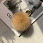 Fox Fur Pom Pom Keychain & Car Charm - Small Size