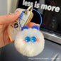 Cute Otter Rabbit Fur Coal Ball Keychain Plush Toy