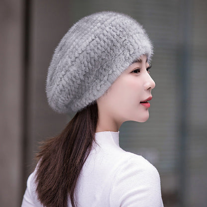 Winter Cute Rabbit Fur Cap with Cat Ears