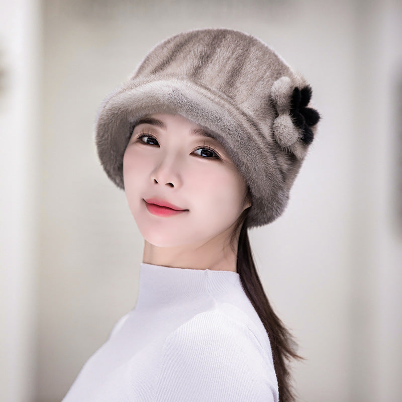 Winter Mink Fur Ear Flap Hat - Elegant & Warm