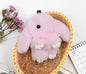 Rabbit Fur Lying Bunny Keychain Cute Charm