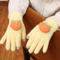 Cute Peach Finger Touch Screen Gloves