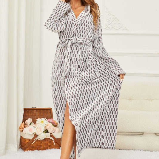 Flannel Plus Size Hooded Couple Robe